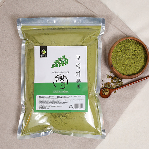 모링가잎 분말 2kg (1kg 2개 발송)